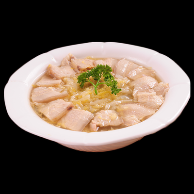 Свинина с тофу и маринованной капустой